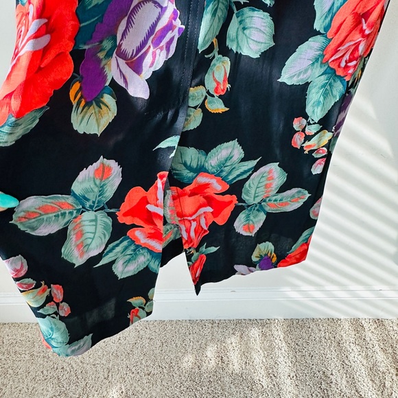 Beautiful Vintage Floral Print Flattering Fit Midi Dress By Karen Alexander Sz 6 - Picture 7 of 12